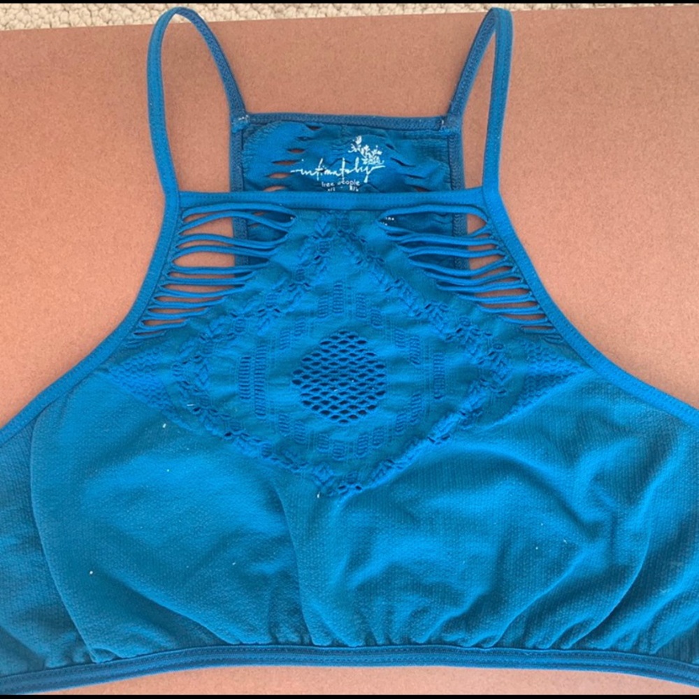 Free People Blue Halter Bralette